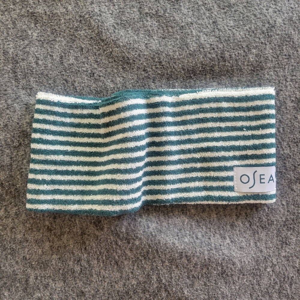 OSEA Green & White Striped Skincare Headband